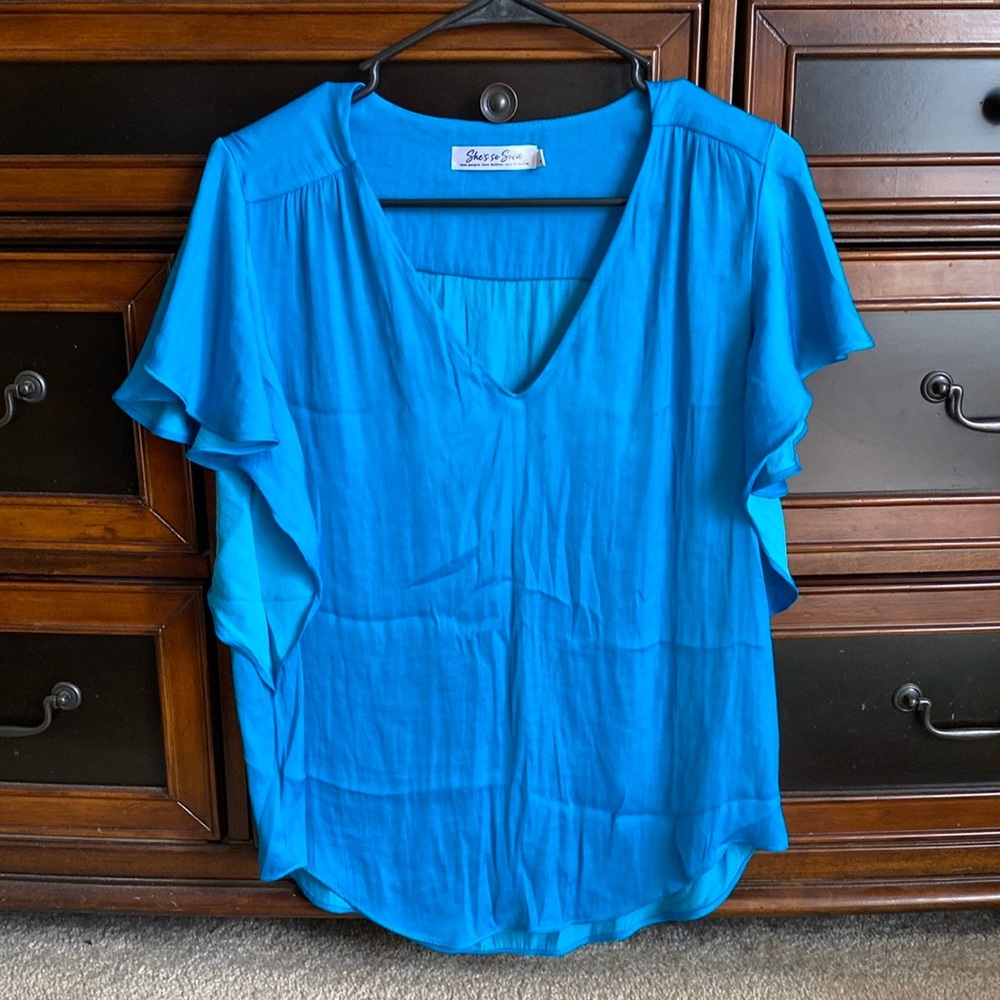 Blue Sheer Women's Top